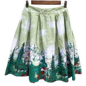 Modcloth Sucrefas Alpine Mountain Printed Skirt, size S
